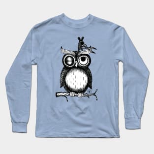 All knowing owl (Black) Long Sleeve T-Shirt